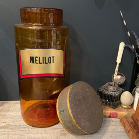 Mélilot: Bocal d'herboriste ancien