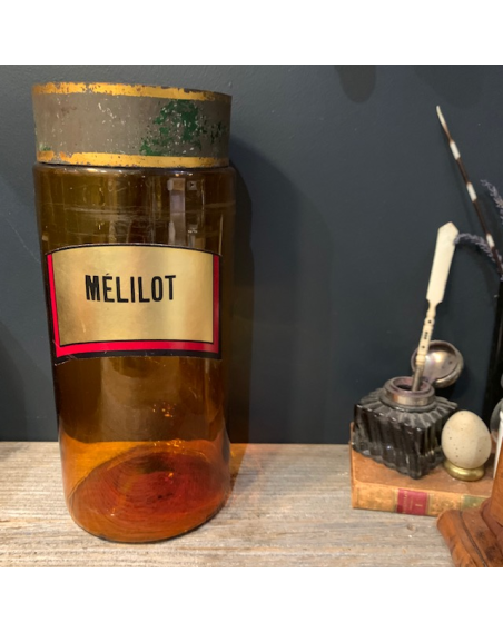Mélilot: Bocal d'herboriste ancien