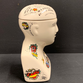 Tatooed phrenology Head - Storage Box