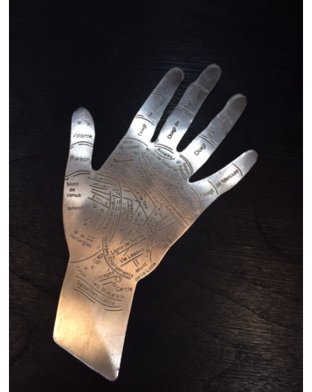 Palmistry hand in metal - Divination Art