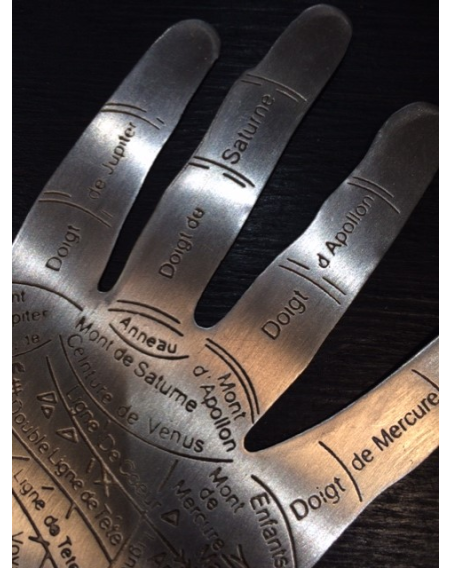 Palmistry hand in metal - Divination Art