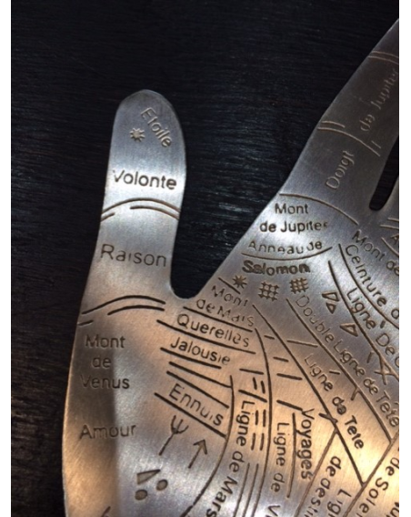 Palmistry hand in metal - Divination Art
