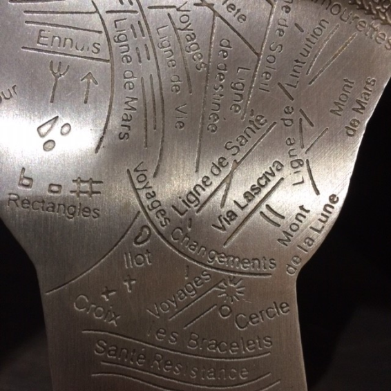 Palmistry hand in metal - Divination Art