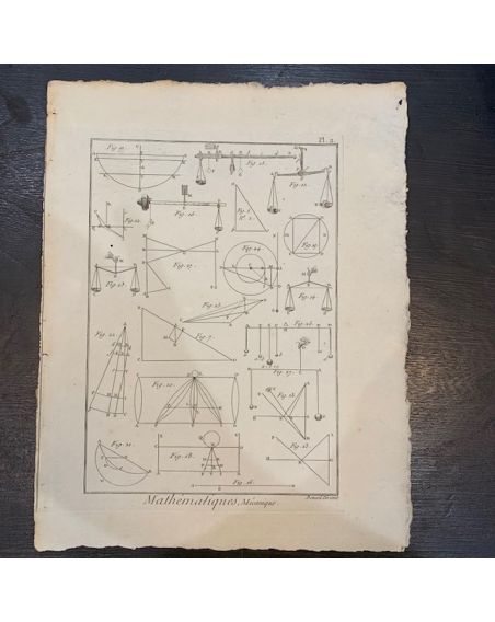 Science Engraving - 18th Century - Mathematics Astronomy