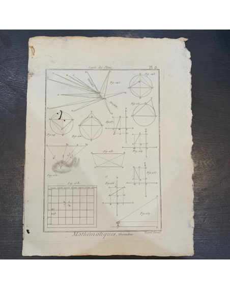 Science Engraving - 18th Century - Mathematics Astronomy