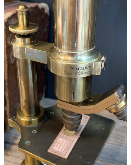 Microscope XIXème en laiton - NACHET et fils