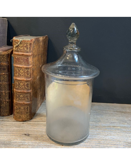 19th century Herbalist's or Pharmacy crystal jar - Iris