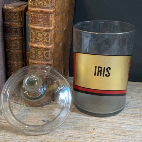 19th century Herbalist's or Pharmacy crystal jar - Iris