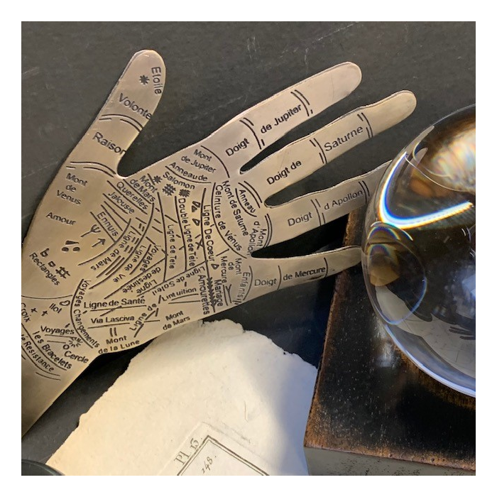 Palmistry hand in metal - Divination Art