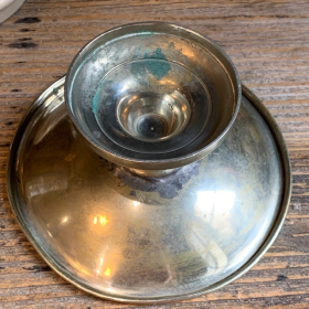 Coupe à sucre pour absinthe - Objet de bistrot en métal argenté - Porte-sucre