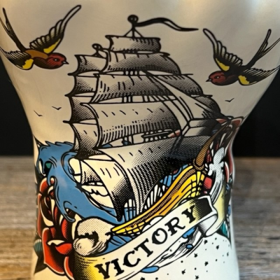 Tatooed phrenology Head - vase