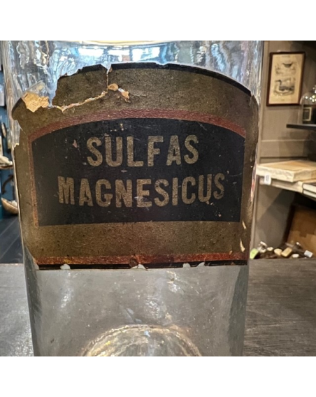 Sulfas magnesicus - XIXème siècle Flacon ancien de pharmacie LBM
