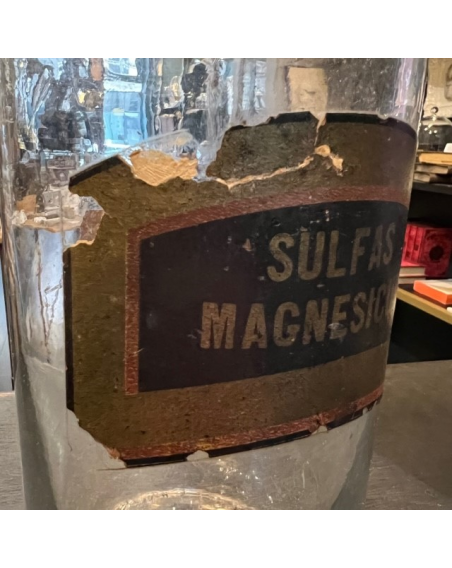 Sulfas magnesicus - XIXème siècle Flacon ancien de pharmacie LBM