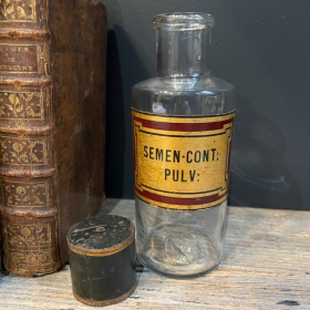 Antique pharmacy - Powder of semen contra - Deworming - XIXth century