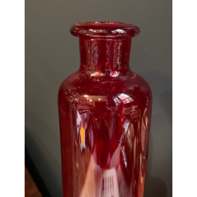 Fiole de vitrine de Pharmacie du 19ème siècle - Verre rouge soufflé