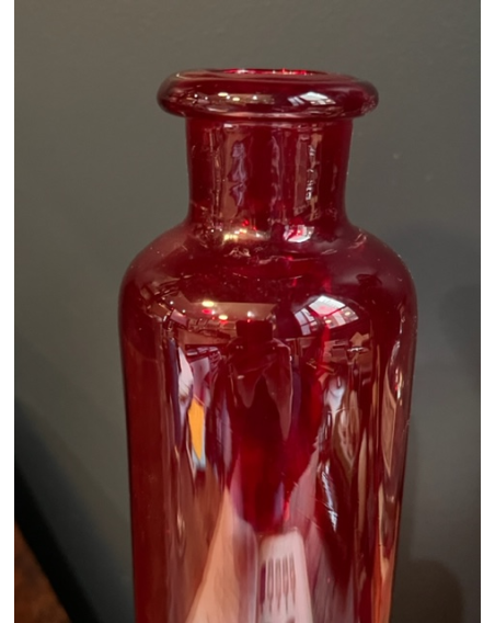 19th century pharmacy display jar - Blown red glass
