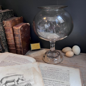 Antique blown glass leech jar - Apothecary - XIXth century