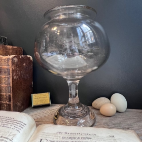 Bocal à sangsues ancien de pharmacie en verre soufflé - Apothicaire - Fin XIXème siècle