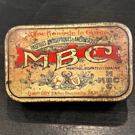 Boîte de pastilles à la cocaïne - MBC- Menthol Borate Cocaïne