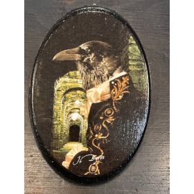 Médaillon anthropomorphique ovale par John Byron - Raven crypt - Corbeau