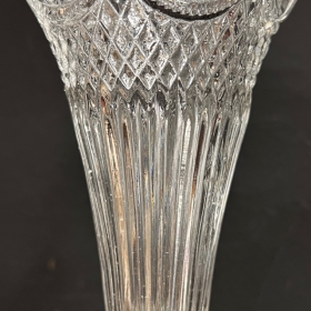 Glass cone vase - XIXth century - Babbitt metal base - Table Centrepiece