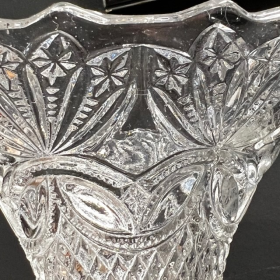 Vase cornet en verre et pied en régule - Centre de table - Fin XIXème - Tulipier