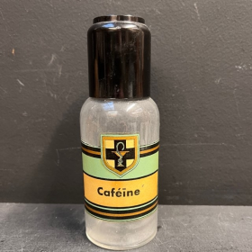 Caffeine - Antique pharmacy bottle with bakelite cap