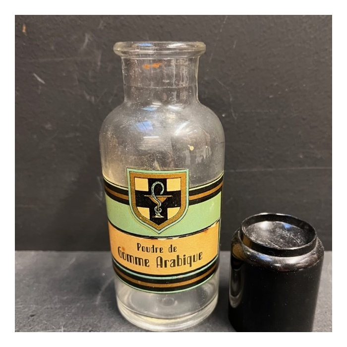 Gomme Arabique En Pharmacie Gomme Arabique En Poudre P1 24 Gomme arabique - Ancien flacon de pharmacie