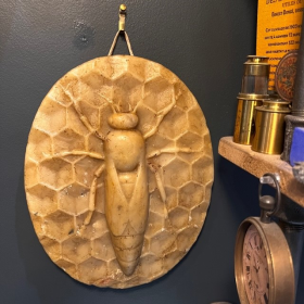 Large wall medallion in beeswax - Effigy of a bee