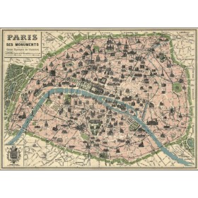 vintage poster: Old Paris map
