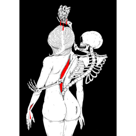 "All we love we leave behind": Digigraphie réalisée par La Satanée