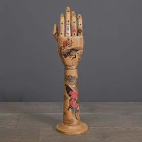 Articulated wooden tattoo...