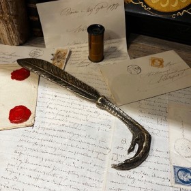 Antique gilt bronze letter...