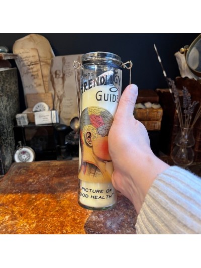 Bougie en verre parfumée - Phrénologie - Ambre noir et cuir