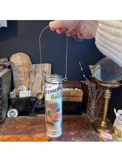 Bougie en verre parfumée - Phrénologie - Ambre noir et cuir