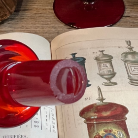 19th century pharmacy display jar - Blown red glass