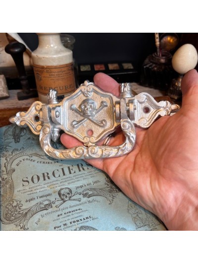 Antique Coffin handle - Skull and crossbones 1900/1930