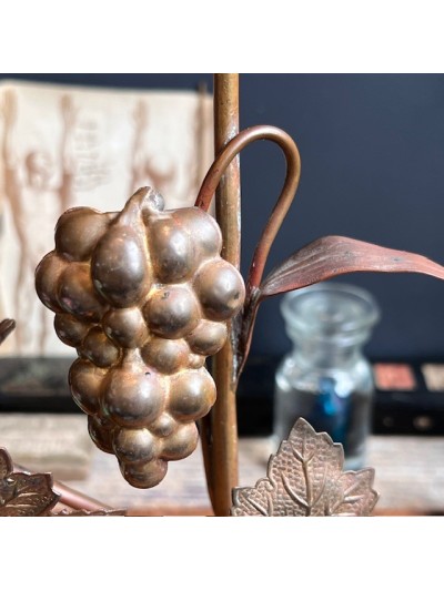 Antique church candlestick with leaves and grapes - Victorian Period