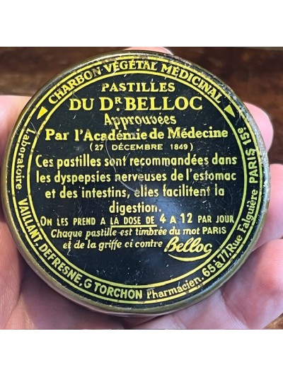 Pastilles du Dr BELLOC - Ancienne boîte de médicaments en tôle
