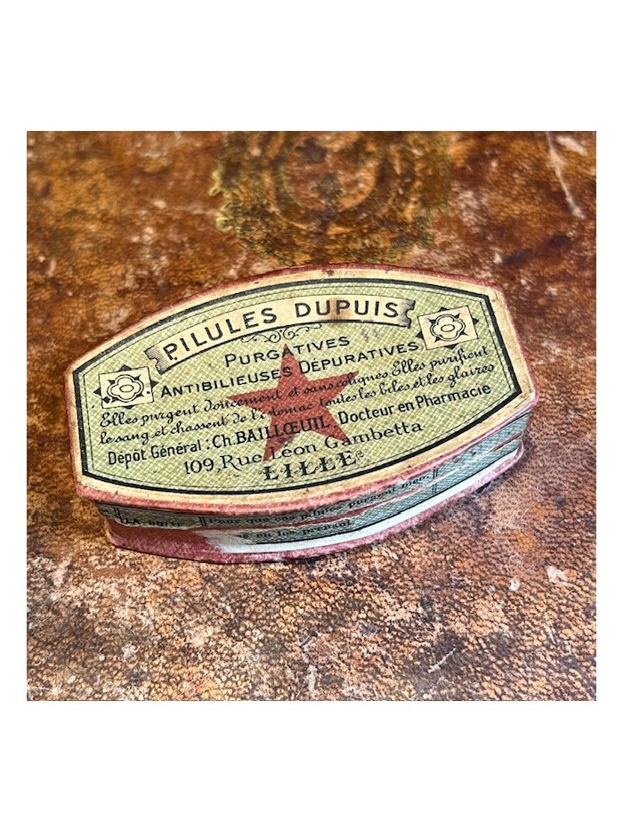 Pilules Dupuis - Purgatif - Ancienne boîte de médicaments en carton Pilules Dupuis - Purgatif - Ancienne boîte de médicaments en carton