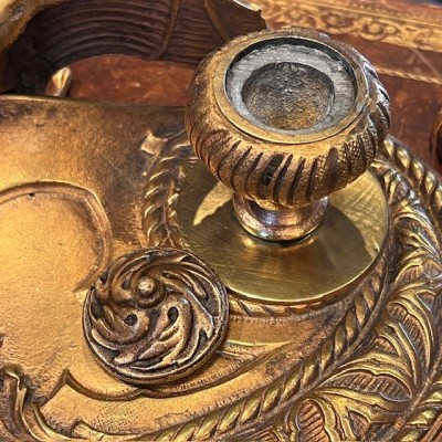 Chauve-souris - Encrier double ancien en bronze du XIXème siècle