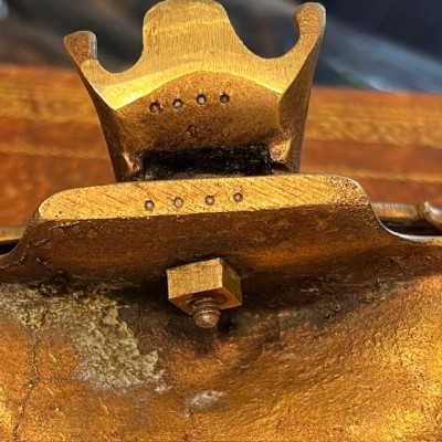 Chauve-souris - Encrier double ancien en bronze du XIXème siècle