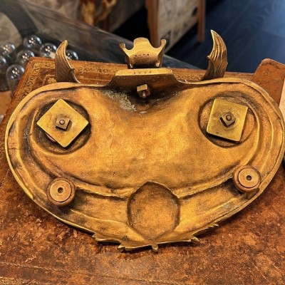 Chauve-souris - Encrier double ancien en bronze du XIXème siècle