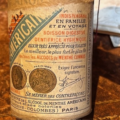 Alcool de menthe Américaine - Flacon ancien de pharmacie