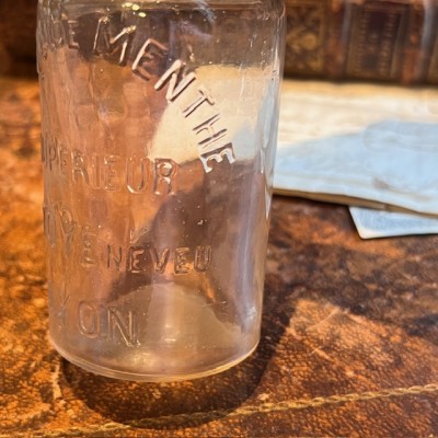 Antique TOYE mint alcohol bottle - Pharmacy bottle