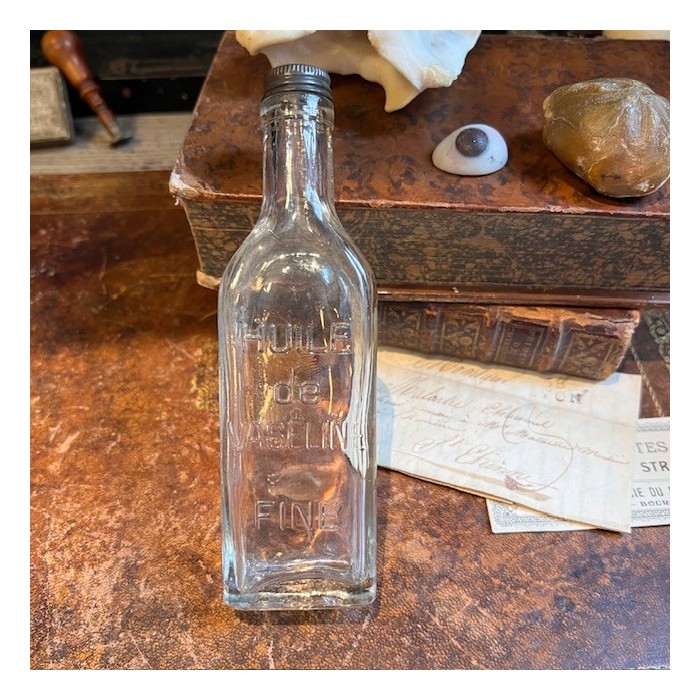 Huile de Vaseline Hirondelle - Flacon ancien de pharmacie -Apothicaire