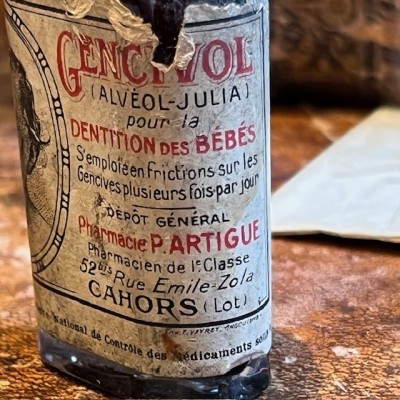 Gencivol - Dentition de bébé - Flacon ancien de pharmacie -Apothicaire