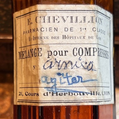 Mélange pour compresses - Flacon ancien de pharmacie - Apothicaire