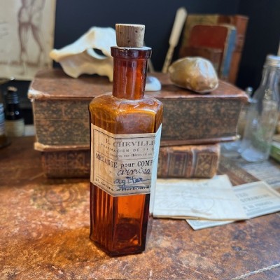 Mélange pour compresses - Flacon ancien de pharmacie - Apothicaire