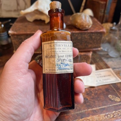 Mélange pour compresses - Flacon ancien de pharmacie - Apothicaire